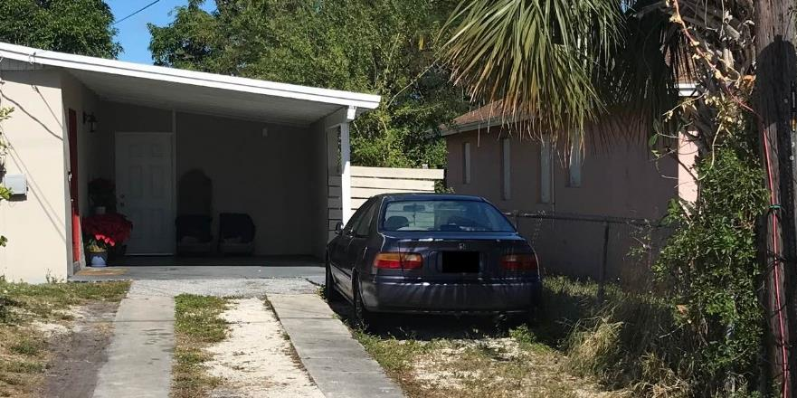 Car parked in driveway